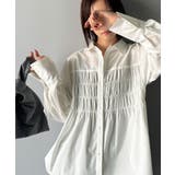 立体感を纏う。シャーリングビスチェ風ロングカフスビッグシャツ(長袖) | Classical Elf | 詳細画像2