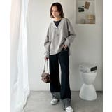 抜け感と上品さを両立。深めのネックで小顔見え♪ 胸刺繍Vネックダンボールニットト… | Classical Elf | 詳細画像7