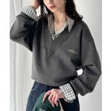 抜け感と上品さを両立。深めのネックで小顔見え♪ 胸刺繍Vネックダンボールニットト… | Classical Elf | 詳細画像14