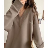 抜け感と上品さを両立。深めのネックで小顔見え♪ 胸刺繍Vネックダンボールニットト… | Classical Elf | 詳細画像16