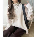 抜け感と上品さを両立。深めのネックで小顔見え♪ 胸刺繍Vネックダンボールニットト… | Classical Elf | 詳細画像33