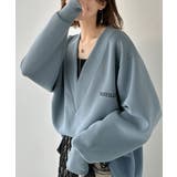 抜け感と上品さを両立。深めのネックで小顔見え♪ 胸刺繍Vネックダンボールニットト… | Classical Elf | 詳細画像35