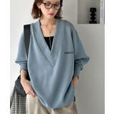 抜け感と上品さを両立。深めのネックで小顔見え♪ 胸刺繍Vネックダンボールニットト… | Classical Elf | 詳細画像37