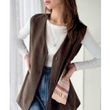 ブラウン | 夏コーデを格上げ♪比翼デザイン麻調ペプラムジレベスト | Classical Elf