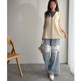 夏コーデを格上げ♪比翼デザイン麻調ペプラムジレベスト | Classical Elf | 詳細画像40