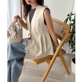 夏コーデを格上げ♪比翼デザイン麻調ペプラムジレベスト | Classical Elf | 詳細画像42