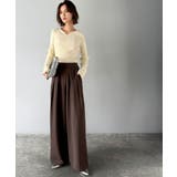 リラックス感ときちんと感を両立。上品見えするとろみ素材2タックスラックスパンツ | Classical Elf  | 詳細画像11 