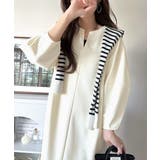 アイボリー | 清楚にフェミニン、品よく抜け感。ランタンスリーブキーネックワンピース（ロング丈） | Classical Elf 