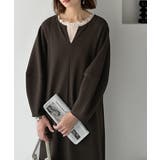 清楚にフェミニン、品よく抜け感。ランタンスリーブキーネックワンピース（ロング丈） | Classical Elf  | 詳細画像19 