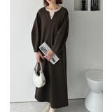 清楚にフェミニン、品よく抜け感。ランタンスリーブキーネックワンピース（ロング丈） | Classical Elf  | 詳細画像20 