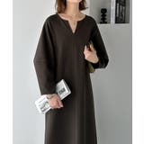 清楚にフェミニン、品よく抜け感。ランタンスリーブキーネックワンピース（ロング丈） | Classical Elf  | 詳細画像22 