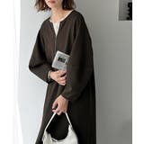 グレイッシュブラウン | 清楚にフェミニン、品よく抜け感。ランタンスリーブキーネックワンピース（ロング丈） | Classical Elf 