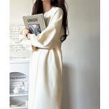 清楚にフェミニン、品よく抜け感。ランタンスリーブキーネックワンピース（ロング丈） | Classical Elf  | 詳細画像3 