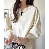 清楚にフェミニン、品よく抜け感。ランタンスリーブキーネックワンピース（ロング丈） | Classical Elf  | 詳細画像6 