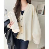 たっぽり袖×ゴールドボタンの欲張りカーデ。ランタンスリーブ金釦Vネックカーディガ… | Classical Elf  | 詳細画像9 