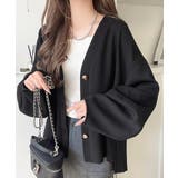 たっぽり袖×ゴールドボタンの欲張りカーデ。ランタンスリーブ金釦Vネックカーディガ… | Classical Elf  | 詳細画像21 