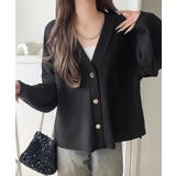 たっぽり袖×ゴールドボタンの欲張りカーデ。ランタンスリーブ金釦Vネックカーディガ… | Classical Elf  | 詳細画像23 