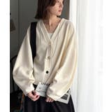 たっぽり袖×ゴールドボタンの欲張りカーデ。ランタンスリーブ金釦Vネックカーディガ… | Classical Elf  | 詳細画像1 