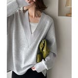 杢グレー | 「大人の余裕感」をまとえる！Vネックダンボールカットソー（長袖） | Classical Elf 