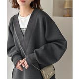 チャコール | 「大人の余裕感」をまとえる！Vネックダンボールカットソー（長袖） | Classical Elf 