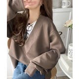 ブラウン | 「大人の余裕感」をまとえる！Vネックダンボールカットソー（長袖） | Classical Elf 