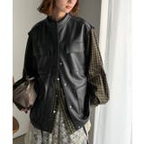 羽織るだけで、モードな存在感。BIGポケットレザー風加工スエードルーズベスト | Classical Elf  | 詳細画像12 