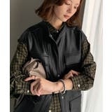 羽織るだけで、モードな存在感。BIGポケットレザー風加工スエードルーズベスト | Classical Elf  | 詳細画像14 