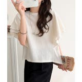 一枚で“きれい可愛い”が完成!レースジャガードフリルスリーブTシャツ | Classical Elf | 詳細画像10