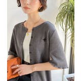 小さめ刺繍の上品さで、ラフなのにきれい見え。胸刺繍メロウワッフルカーディガン（半… | Classical Elf  | 詳細画像26 