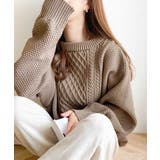 ニットなのに軽量！2wayケーブル編み圧縮ニットカーディガン | Classical Elf  | 詳細画像1 