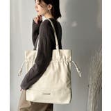 アイボリー | きゅっと絞って可愛さ◎フェイクレザービッグトートバッグ | Classical Elf 