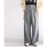 グレー | さらっと美脚見せ。メランジ タックワイドパンツ | Classical Elf