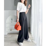 さらっと美脚見せ。メランジ タックワイドパンツ | Classical Elf | 詳細画像19