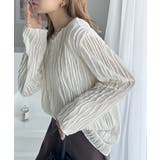 アイボリー | 凹凸感が目を惹く。3Dウェーブカットソー | Classical Elf 