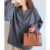 ダスティブルー | 大人のナチュラルな抜け感。2way バルーン袖キーネックトップス | Classical Elf