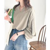 大人のナチュラルな抜け感。2way バルーン袖キーネックトップス | Classical Elf | 詳細画像3