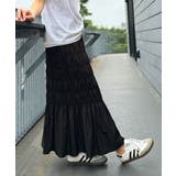 光沢感とシルエットが女性らしい。マーメイド風シャーリングナロースカート(ロング丈… | Classical Elf  | 詳細画像9 