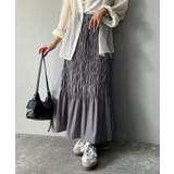 光沢感とシルエットが女性らしい。マーメイド風シャーリングナロースカート(ロング丈… | Classical Elf  | 詳細画像12 