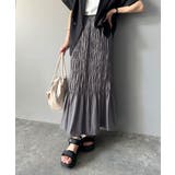 光沢感とシルエットが女性らしい。マーメイド風シャーリングナロースカート(ロング丈… | Classical Elf  | 詳細画像14 