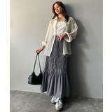 光沢感とシルエットが女性らしい。マーメイド風シャーリングナロースカート(ロング丈… | Classical Elf  | 詳細画像16 