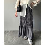 光沢感とシルエットが女性らしい。マーメイド風シャーリングナロースカート(ロング丈… | Classical Elf  | 詳細画像17 