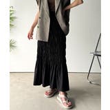 光沢感とシルエットが女性らしい。マーメイド風シャーリングナロースカート(ロング丈… | Classical Elf  | 詳細画像2 