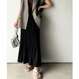 光沢感とシルエットが女性らしい。マーメイド風シャーリングナロースカート(ロング丈… | Classical Elf  | 詳細画像4 