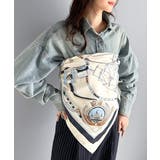 上品カワイイ♪90cm×90cmパネル柄シルクライク大判スカーフ | Classical Elf | 詳細画像6