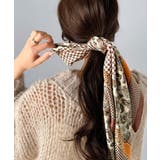 上品カワイイ♪90cm×90cmパネル柄シルクライク大判スカーフ | Classical Elf | 詳細画像10