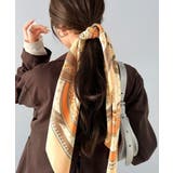 上品カワイイ♪90cm×90cmパネル柄シルクライク大判スカーフ | Classical Elf | 詳細画像15