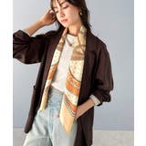 上品カワイイ♪90cm×90cmパネル柄シルクライク大判スカーフ | Classical Elf | 詳細画像16