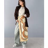 ベージュ | 上品カワイイ♪90cm×90cmパネル柄シルクライク大判スカーフ | Classical Elf