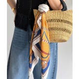 上品カワイイ♪90cm×90cmパネル柄シルクライク大判スカーフ | Classical Elf | 詳細画像25