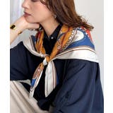 上品カワイイ♪90cm×90cmパネル柄シルクライク大判スカーフ | Classical Elf | 詳細画像26